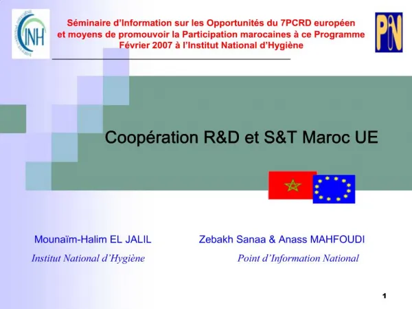 Coop ration RD et ST Maroc UE