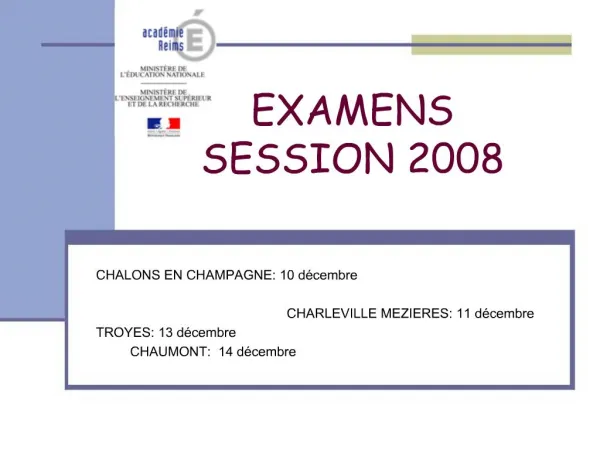 EXAMENS SESSION 2008