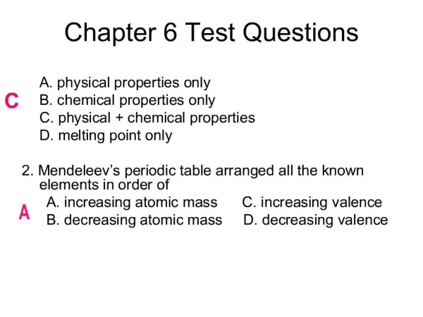 Chapter 6 Test Questions
