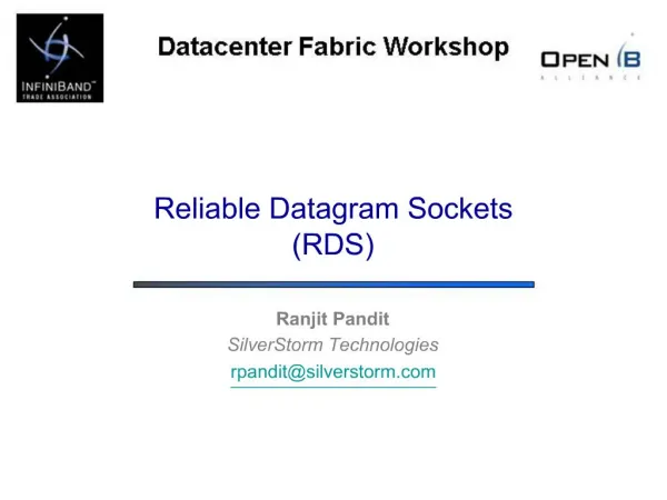 Reliable Datagram Sockets RDS