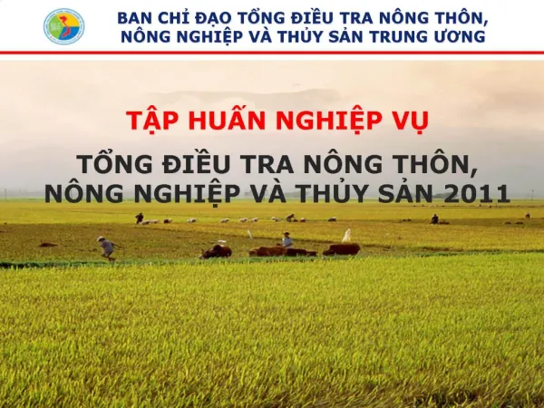 TP HUN NGHIP V TNG IU TRA N NG TH N, N NG NGHIP V THY SN 2011