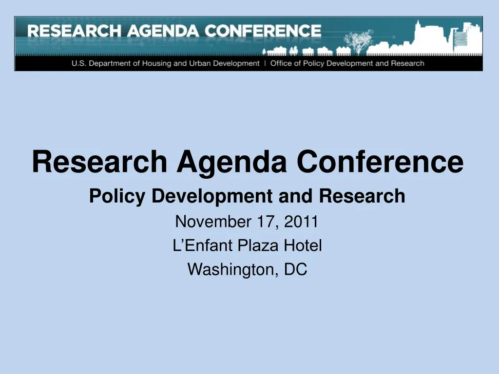 research agenda conference policy development