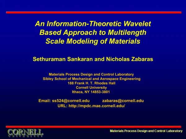 An Information-Theoretic Wavelet Based Approach to Multilength Scale Modeling of Materials