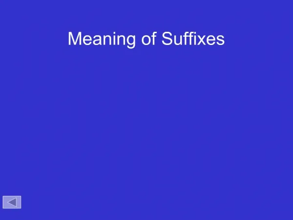 Meaning of Suffixes