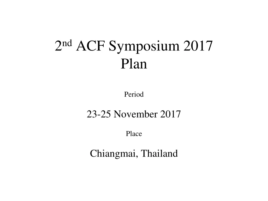 2 nd acf symposium 2017 plan