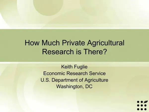 How Much Private Agricultural Research is There