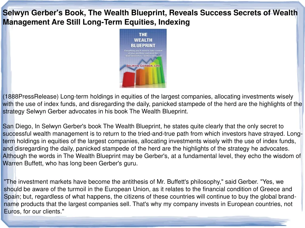 selwyn gerber s book the wealth blueprint reveals