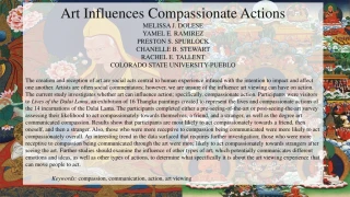 Art Influences Compassionate Actions MELISSA J. DOLESE YAMEL E. RAMIREZ PRESTON S. SPURLOCK - slide 1