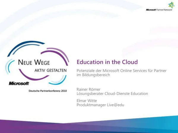Education in the Cloud