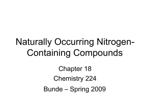 Naturally Occurring Nitrogen-Containing Compounds