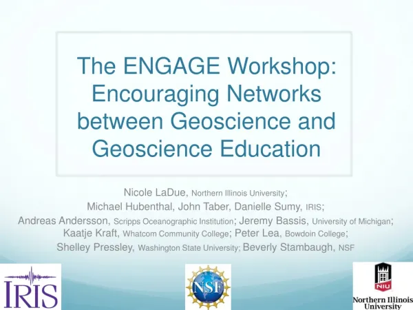 The ENGAGE Workshop: Encouraging Networks between Geoscience and Geoscience Education