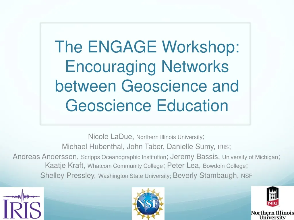the engage workshop encouraging networks between geoscience and geoscience education