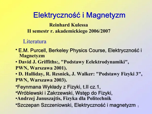 Elektrycznosc i Magnetyzm