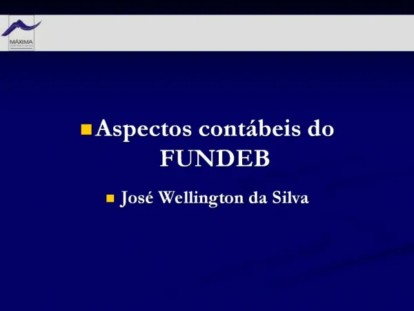 Aspectos cont beis do FUNDEB Jos Wellington da Silva