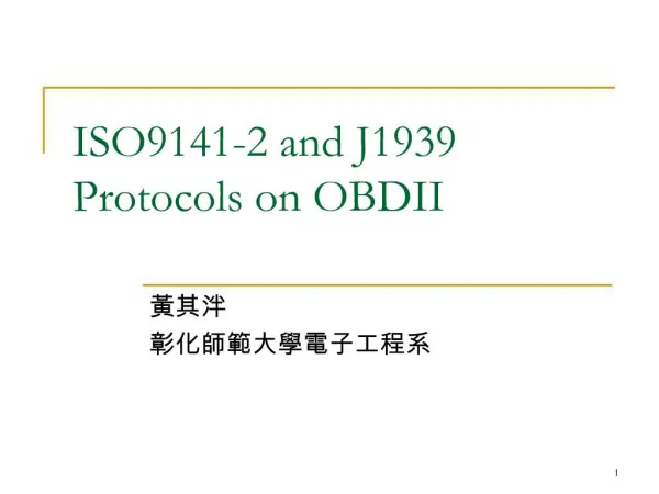 ISO9141-2 and J1939 Protocols on OBDII