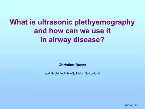 What is ultrasonic plethysmography and how can we use it in airway disease