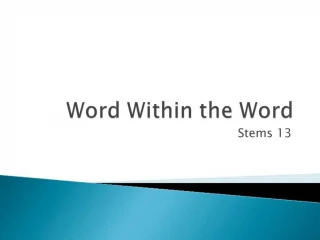 Word Within the Word - slide 1