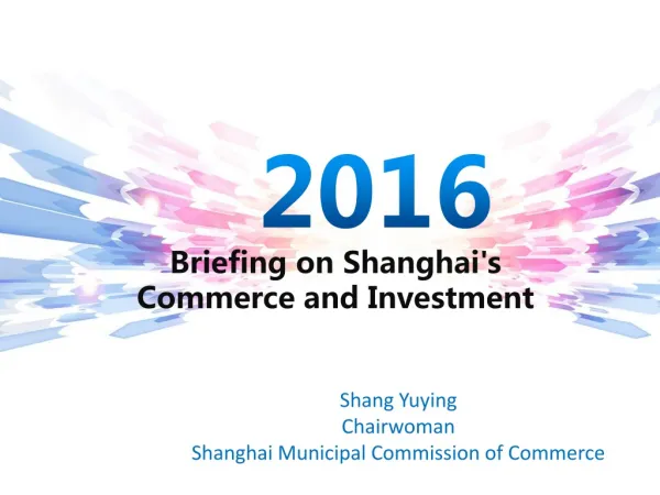Briefing on Shanghai's Commerce and Investment