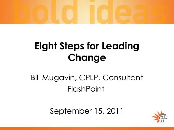 Eight Steps for Leading Change