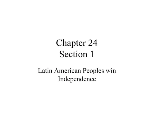 Chapter 24 Section 1