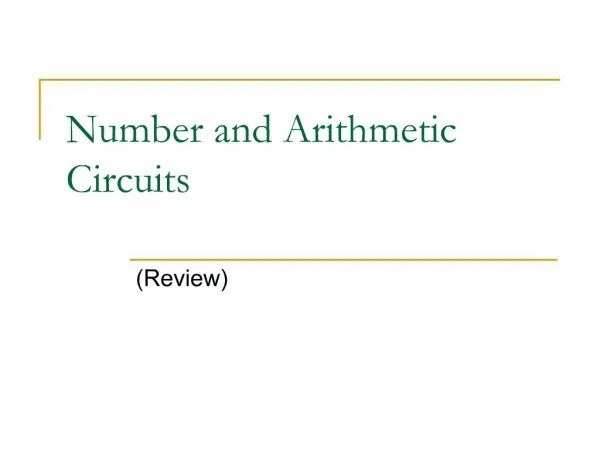 Number and Arithmetic Circuits