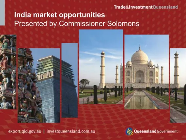 India market opportunities Presented by Commissioner Solomons