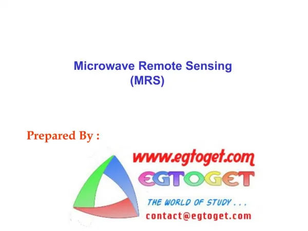 Microwave Remote Sensing MRS