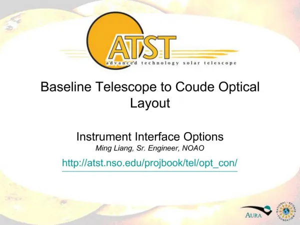 Baseline Telescope to Coude Optical Layout