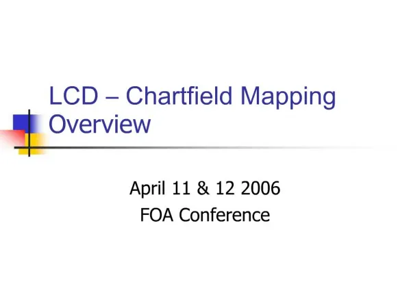 LCD Chartfield Mapping Overview