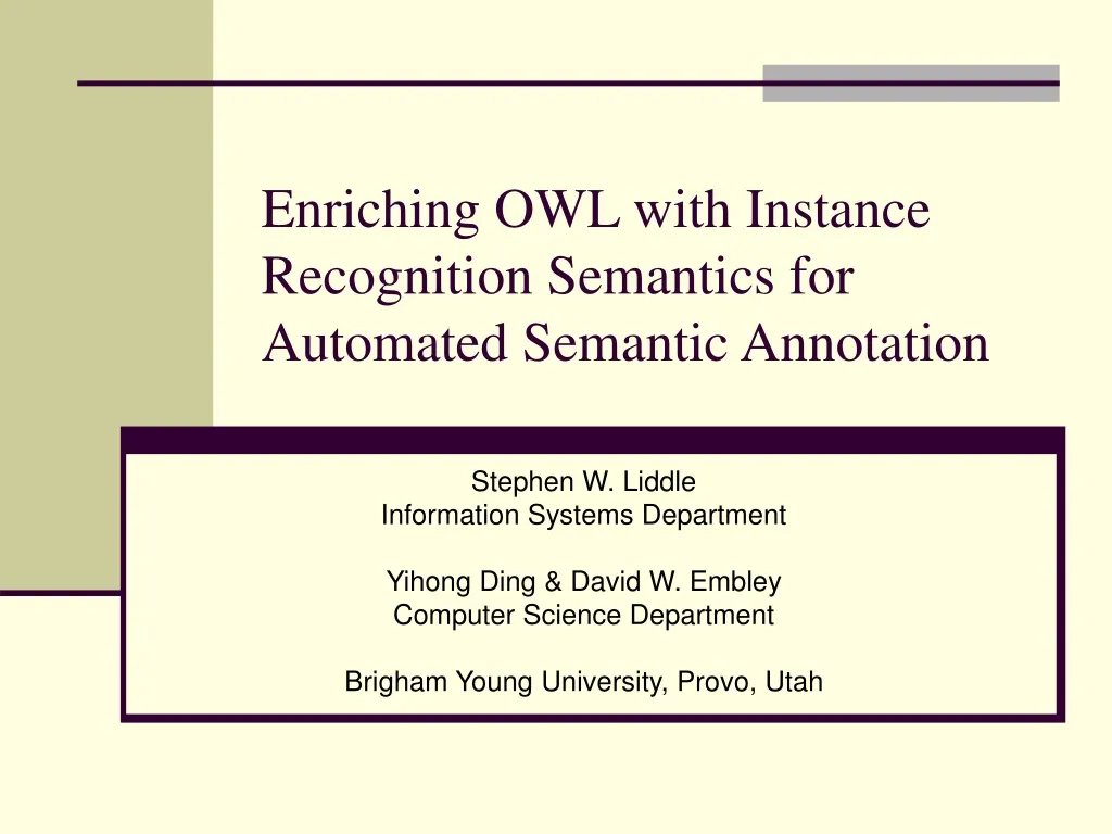 enriching owl with instance recognition semantics for automated semantic annotation