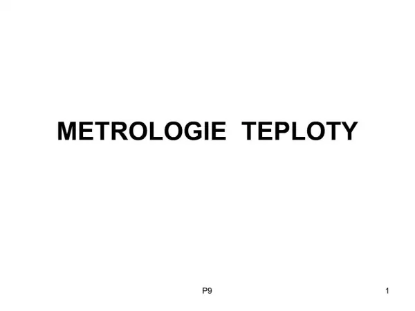 METROLOGIE TEPLOTY