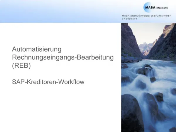 Automatisierung Rechnungseingangs-Bearbeitung REB SAP-Kreditoren-Workflow
