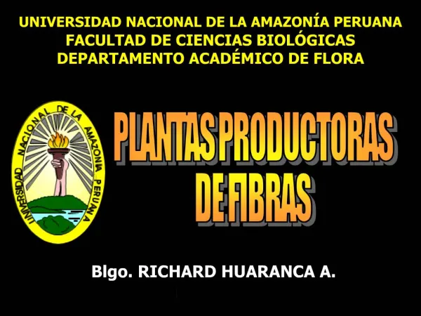 UNIVERSIDAD NACIONAL DE LA AMAZON A PERUANA FACULTAD DE CIENCIAS BIOL GICAS DEPARTAMENTO ACAD MICO DE FLORA