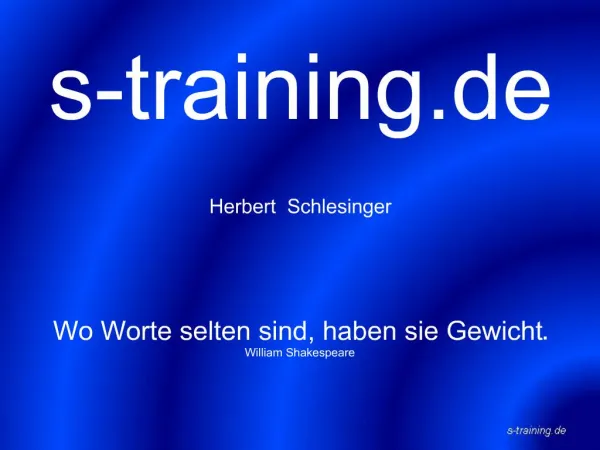 S-training.de Herbert Schlesinger