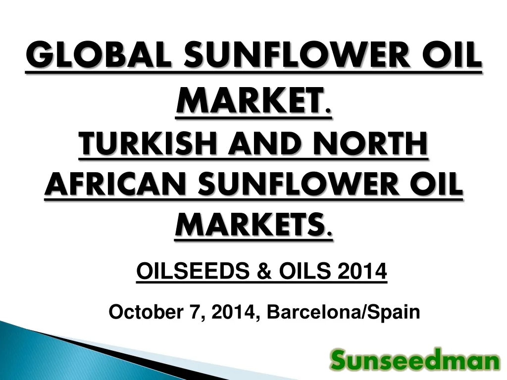 global sunflower oil market turkish and north