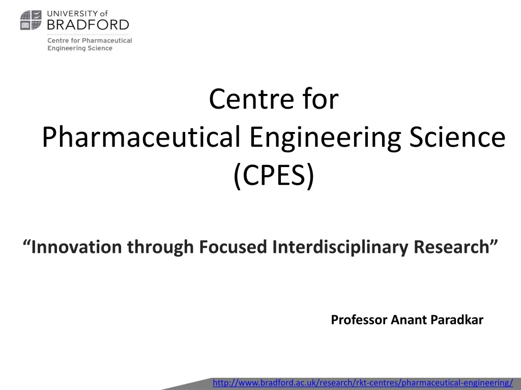 centre for pharmaceutical engineering science cpes