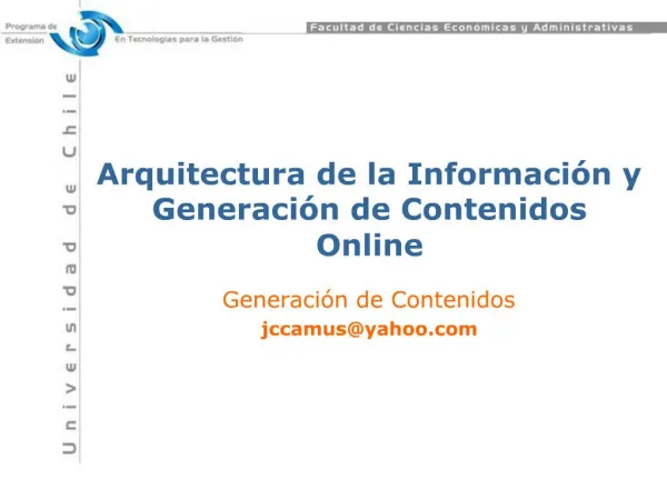 Arquitectura de la Informaci n y Generaci n de Contenidos Online