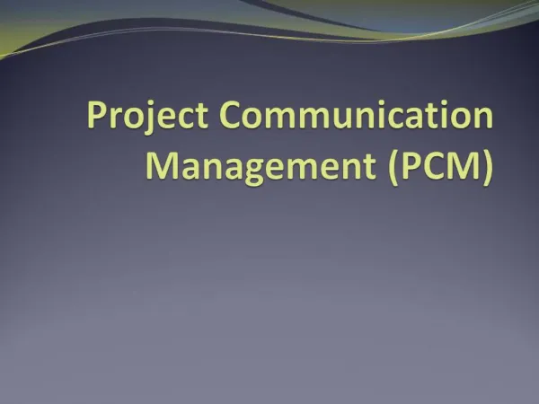 Project Communication Management PCM