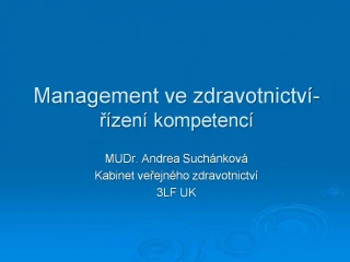 Management ve zdravotnictv - r zen kompetenc - slide 1