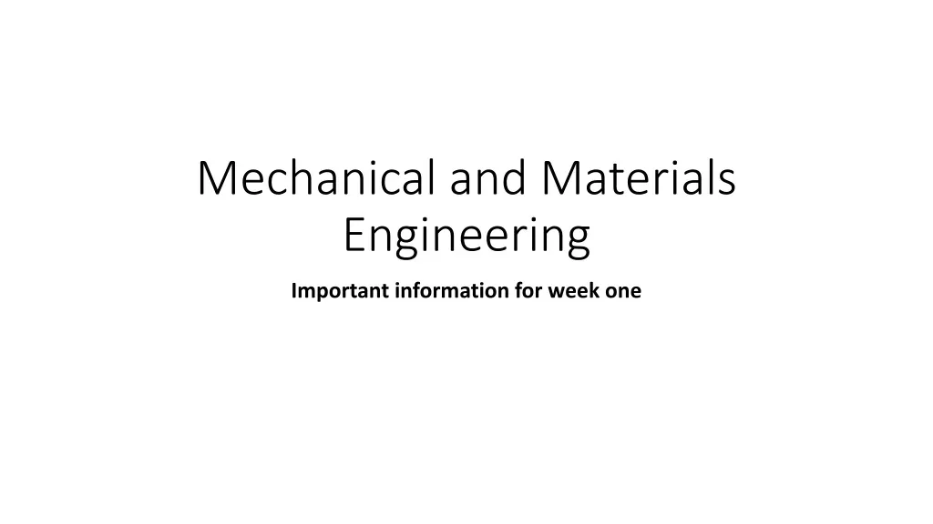 mechanical and materials e ngineering