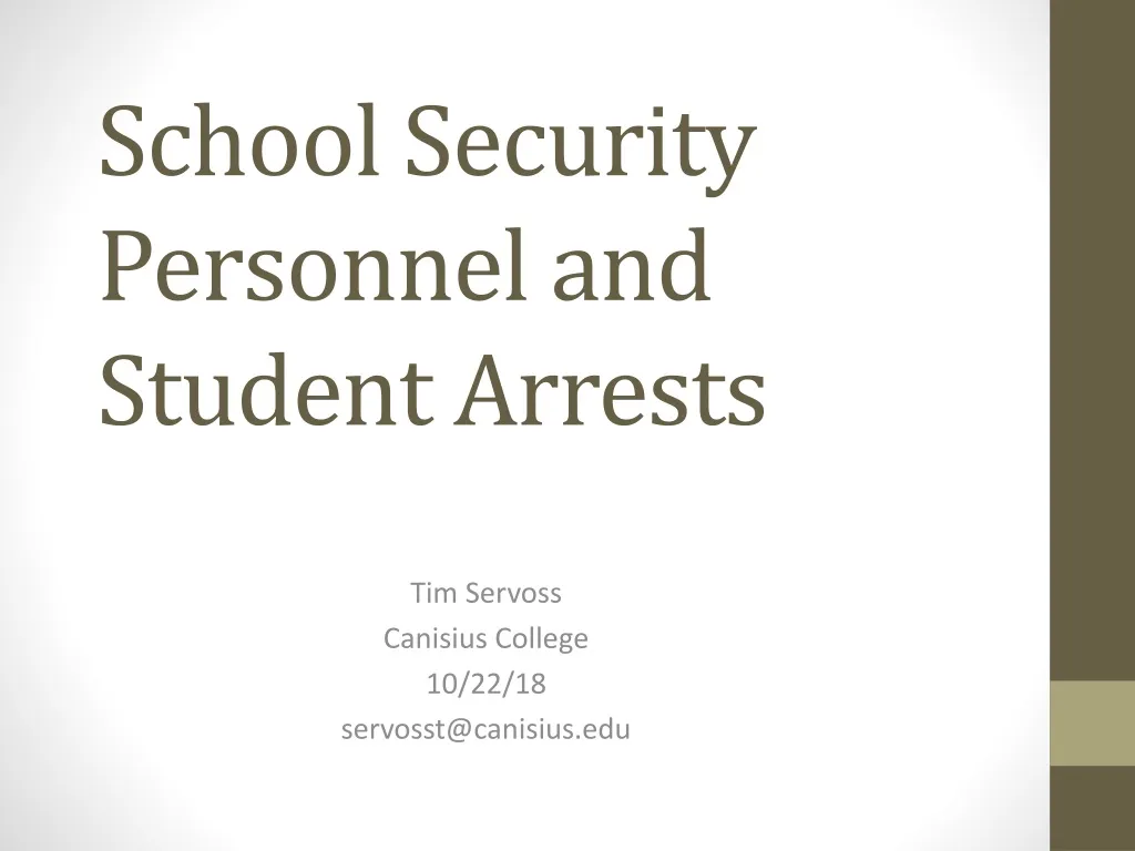 school security personnel and student arrests