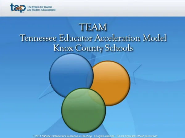 TEAM Tennessee Educator Acceleration Model Knox County Schools