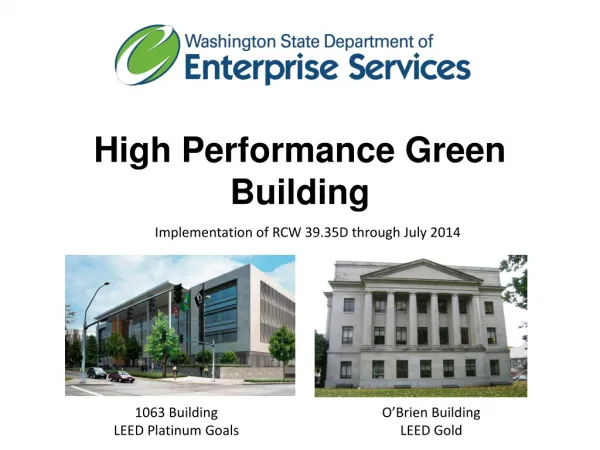 High Performance Green Building