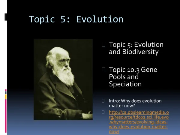 Topic 5: Evolution