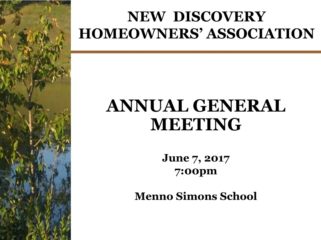 new discovery homeowners association