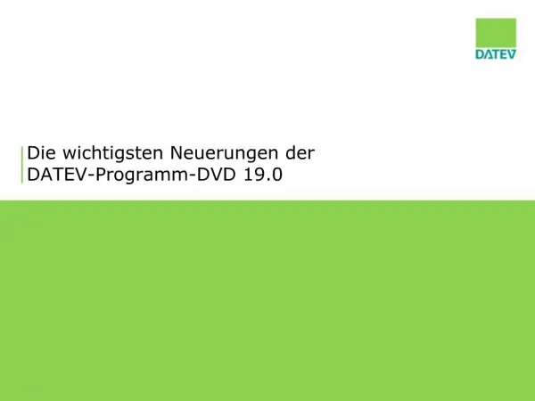 Die wichtigsten Neuerungen der DATEV-Programm-DVD 19.0