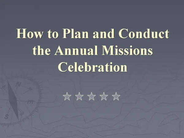 How to Plan and Conduct the Annual Missions Celebration
