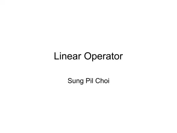 Linear Operator