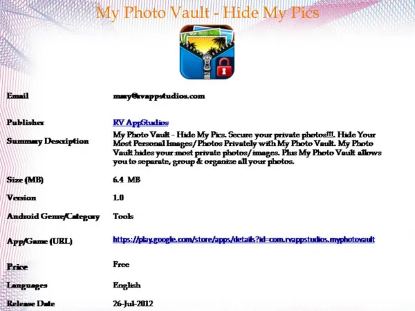 My Photo Vault - Hide My Pics