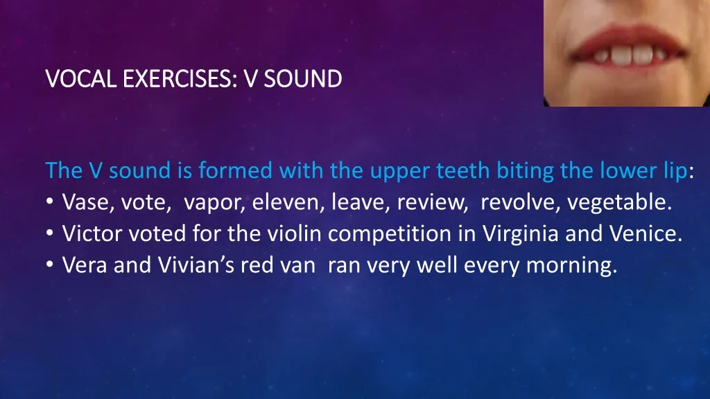 vocal exercises v sound